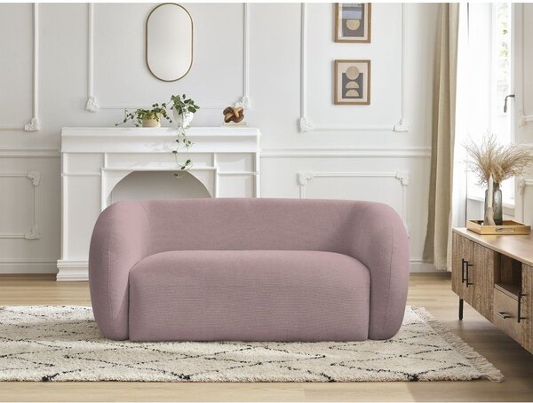Rožnata sedežna garnitura iz šenilje 160 cm Celine – Bobochic Paris