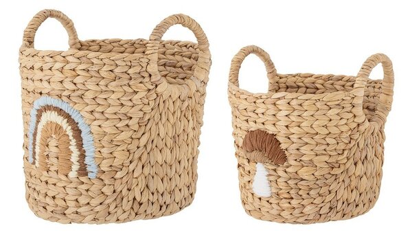 Otroške škatle za shranjevanje iz vodne hijacinte v naravni barvi v kompletu 2 ks ø 32x32 cm Agnes – Bloomingville Mini