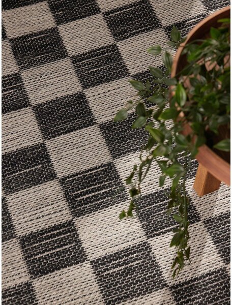 Črno-kremno bela obojestranska ročno tkana preproga iz mešanice jute 120x170 cm Rex – Hanse Home