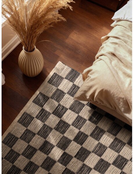 Črno-kremno bela obojestranska ročno tkana preproga iz mešanice jute 120x170 cm Rex – Hanse Home