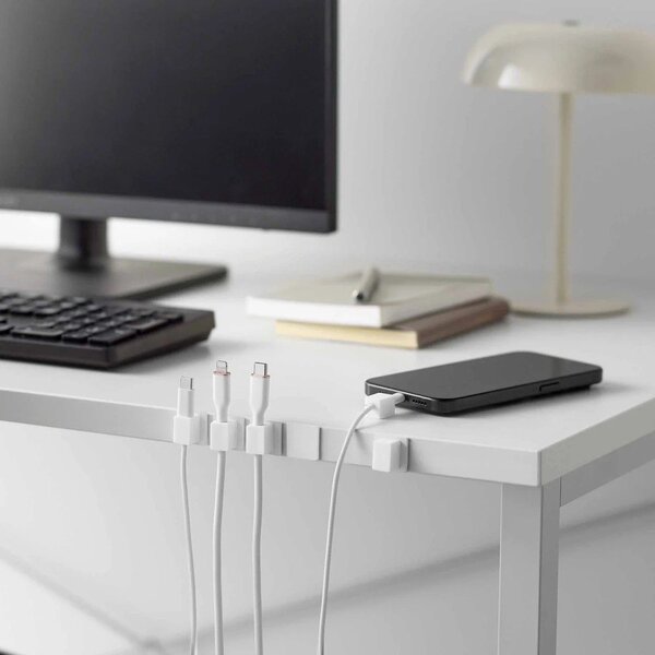 Beli kovinski organizatorji v kompletu 5 ks za kable Smart – YAMAZAKI
