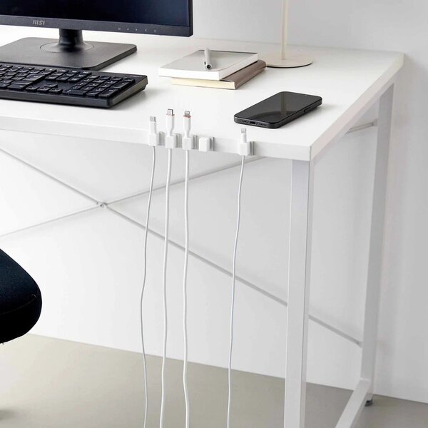 Beli kovinski organizatorji v kompletu 5 ks za kable Smart – YAMAZAKI