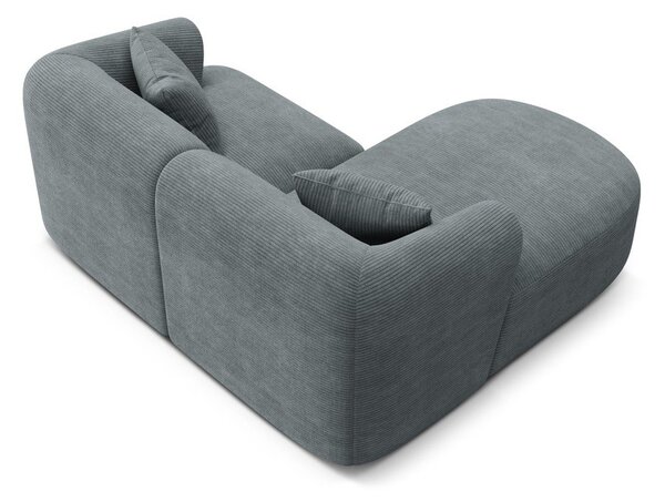 Temno siva kotna sedežna garnitura iz rebrastega žameta (levi kot/z ležalnikom) Campi – Cosmopolitan Design