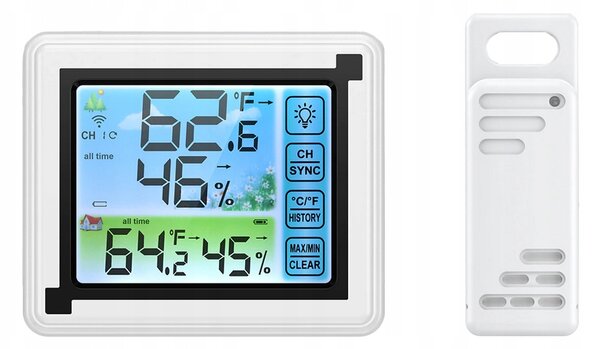 LCD brezžična vremenska postaja touch in zunanja enota