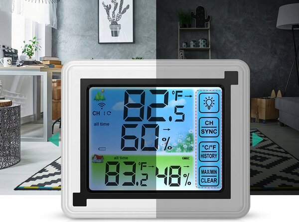 LCD brezžična vremenska postaja touch in zunanja enota
