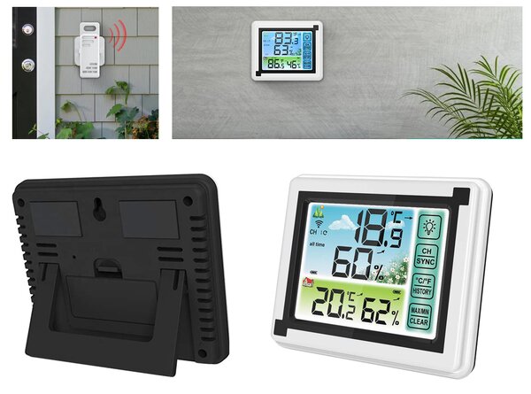 LCD brezžična vremenska postaja touch in zunanja enota