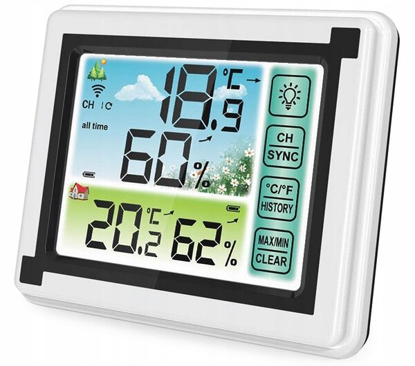 LCD brezžična vremenska postaja touch in zunanja enota