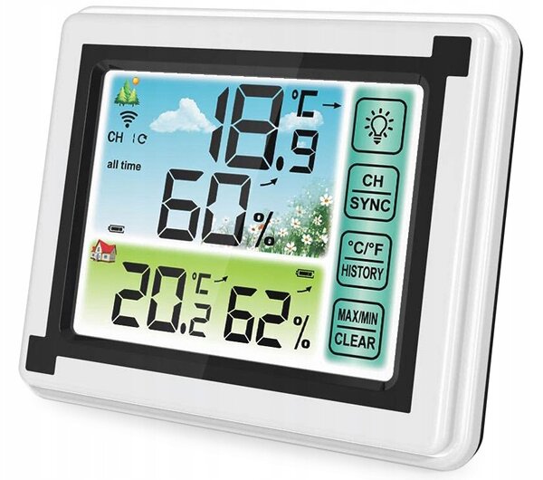 LCD brezžična vremenska postaja touch in zunanja enota
