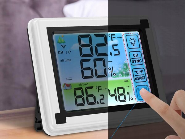 LCD brezžična vremenska postaja touch in zunanja enota