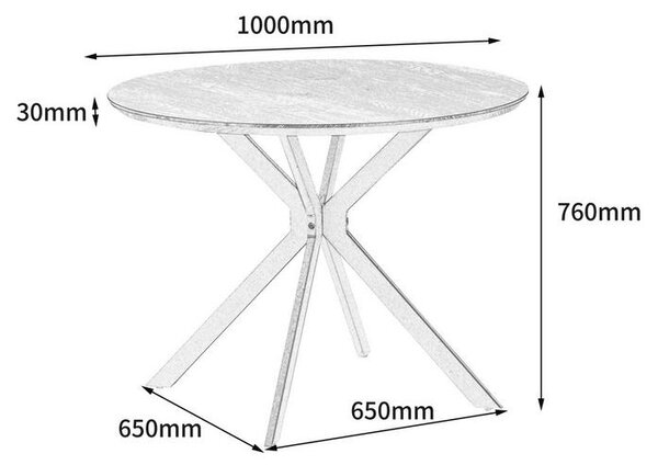 Livetastic Jedilna Miza Colorado, Ø 100cm