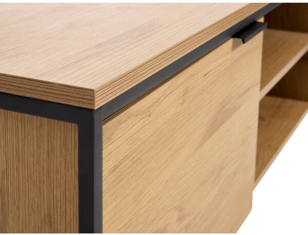 TV omarica v hrastovem dekorju v naravni barvi 155x55x45 cm Cesura – Unique Furniture