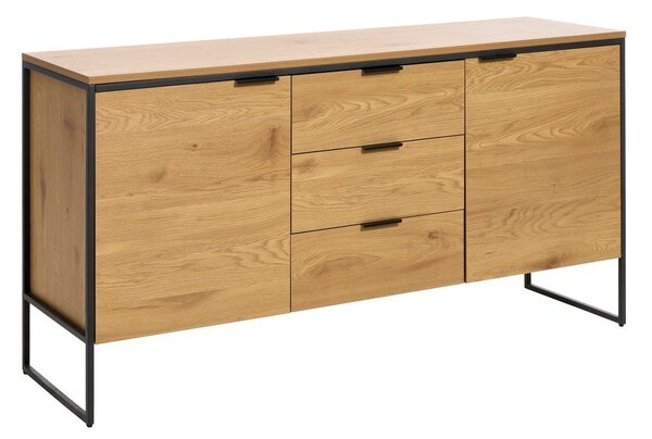Komoda v hrastovem dekorju v naravni barvi 155x81x45 cm Cesura – Unique Furniture