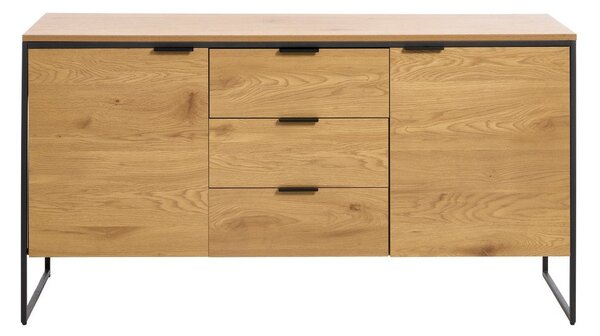 Komoda v hrastovem dekorju v naravni barvi 155x81x45 cm Cesura – Unique Furniture