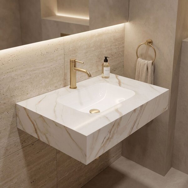 Stenski umivalnik Rea Aresa Grey Gold 80