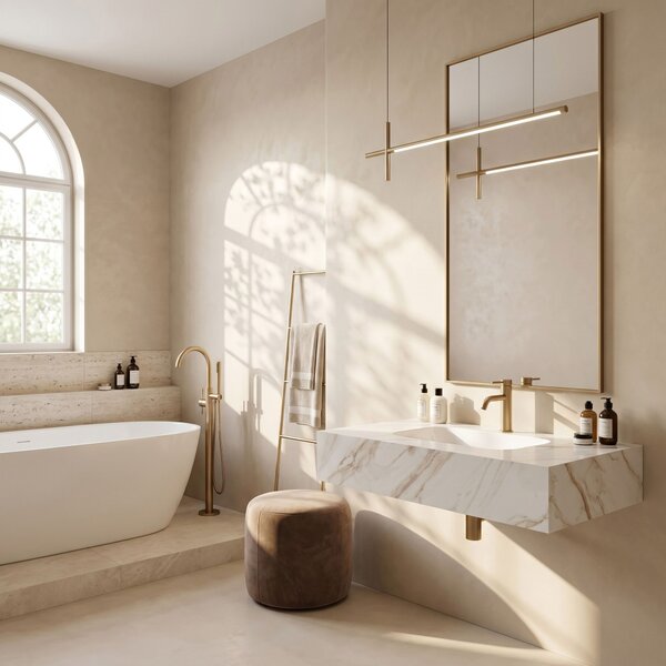 Stenski umivalnik Rea Aresa Grey Gold 80