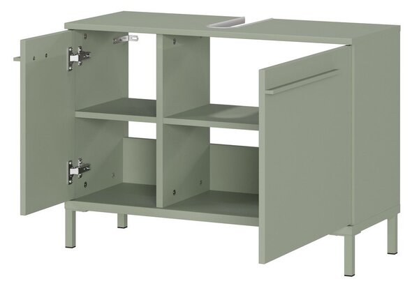 Zelena omarica za pod umivalnik v mat dekorju 80x59 cm Laurino – Germania