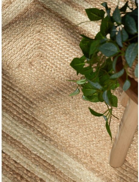 Kremno bel/v naravni barvi obojestranski/ročno tkan tekač iz jute 80x250 cm Looma – Hanse Home