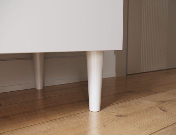 Komoda z omaricami in predalom DULLUM 200x75cm, bela