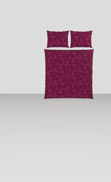 POSTELJNINA 140/200 cm saten večbarvno, bordo