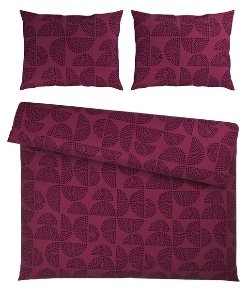POSTELJNINA 140/200 cm saten večbarvno, bordo