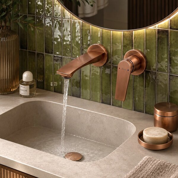 Podometna armatura za umivalnik REA VISION Brush Copper + BOX