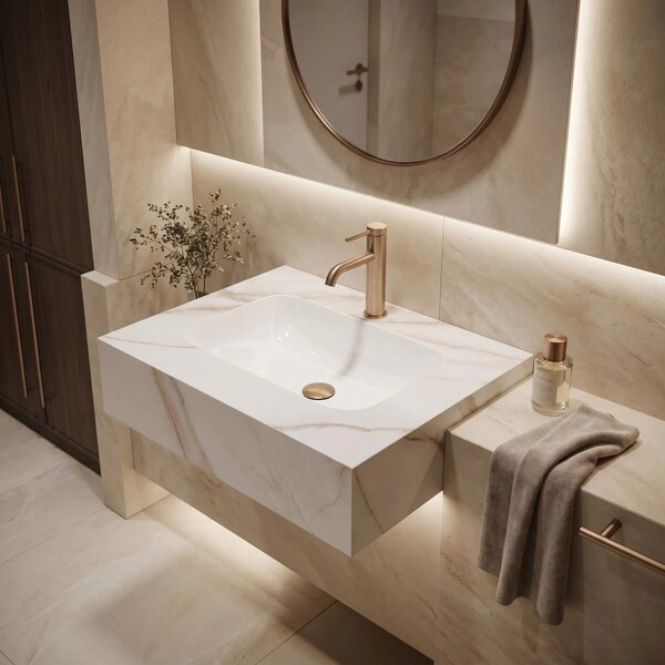 Stenski umivalnik Rea Aresa Grey Gold 60