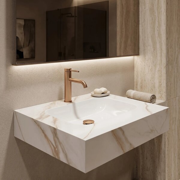 Stenski umivalnik Rea Aresa Grey Gold 60
