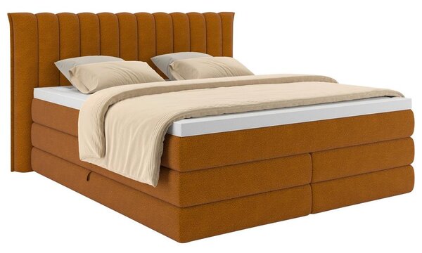 Premium Living Postelja Boxspring Lina, Opečnato Rjava, 200x200