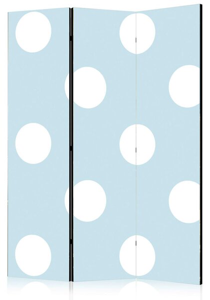 PARAVAN 135/172/3 cm bela, pastelno modra