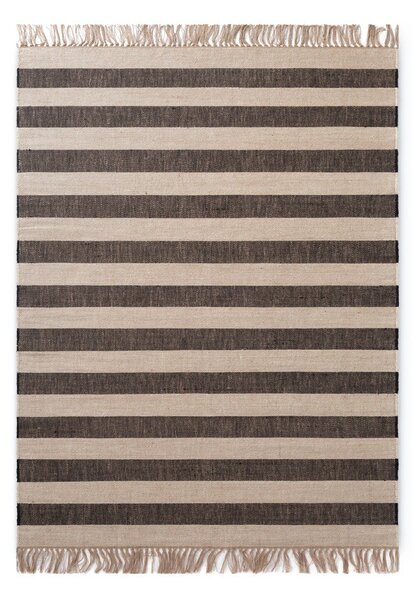 Črno-kremno bela obojestranska ročno tkana preproga iz jute 120x170 cm Playa – Hanse Home