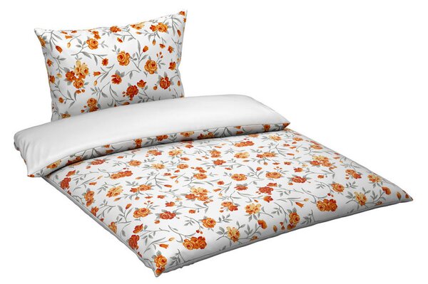 OBOJESTRANSKA POSTELJNINA 140/200 cm saten oranžna