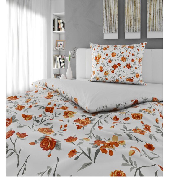 OBOJESTRANSKA POSTELJNINA 140/200 cm saten oranžna