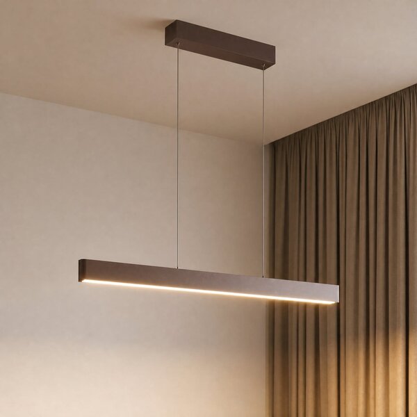 Lucande Smart LED viseče svetilo Mylosh, kava, CCT, Tuya, zatemnjen, Rjava / rjasta, Dnevna soba / jedilnica, Aluminij, Sodobni