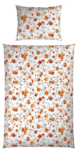 OBOJESTRANSKA POSTELJNINA 140/200 cm saten oranžna