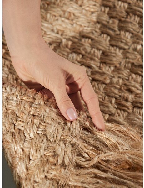 Obojestranski ročno tkan tekač iz jute v naravni barvi 80x200 cm Fjord – Hanse Home