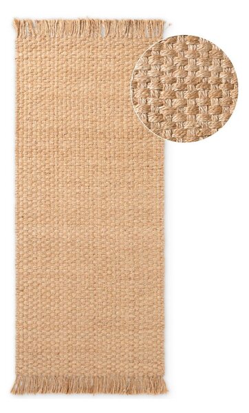 Obojestranski ročno tkan tekač iz jute v naravni barvi 80x200 cm Fjord – Hanse Home