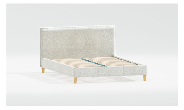 Bež oblazinjena zakonska postelja z letvenim dnom 200x200 cm Tina – Ropez