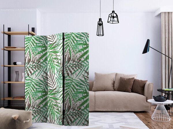 PARAVAN 135/172/3 cm siva, svetlo zelena