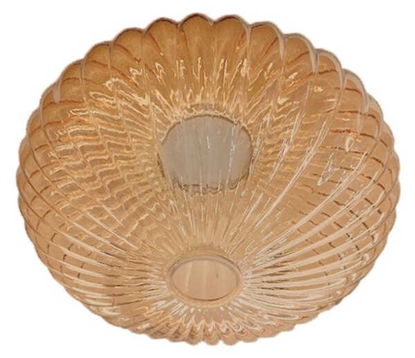 Mexlite Stropna svetilka Bloeba, Ø 30 cm, črna/jantarno rumena, steklo, Oranžna, Dnevna soba / jedilnica, Steklo, Sodobni
