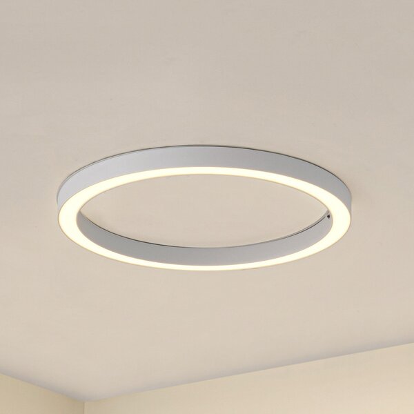Lucande LED stropna svetilka Neor, bela, Ø 60 cm, CCT, z možnostjo zatemnitve, zatemnjen, Bela, Hodnik, Kovina, Sodobni