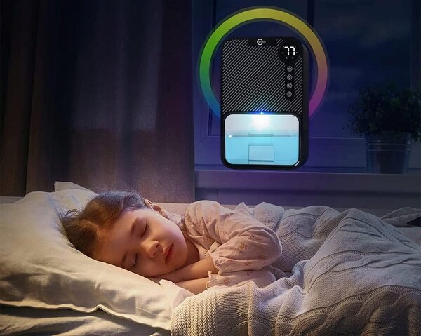 85W razvlaževalec in čistilec zraka LCD absorber vlage 3,8L črn LED RGB