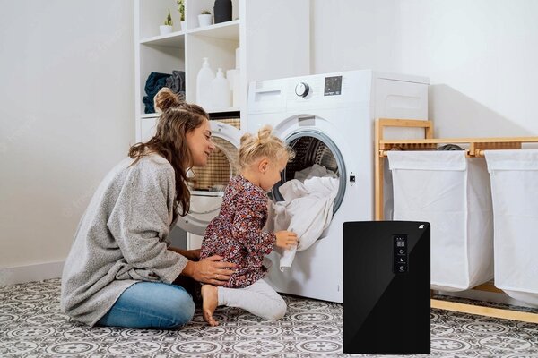 2v1 razvlaževalec in čistilec zraka - absorber vlage 1,5L LCD UV črn