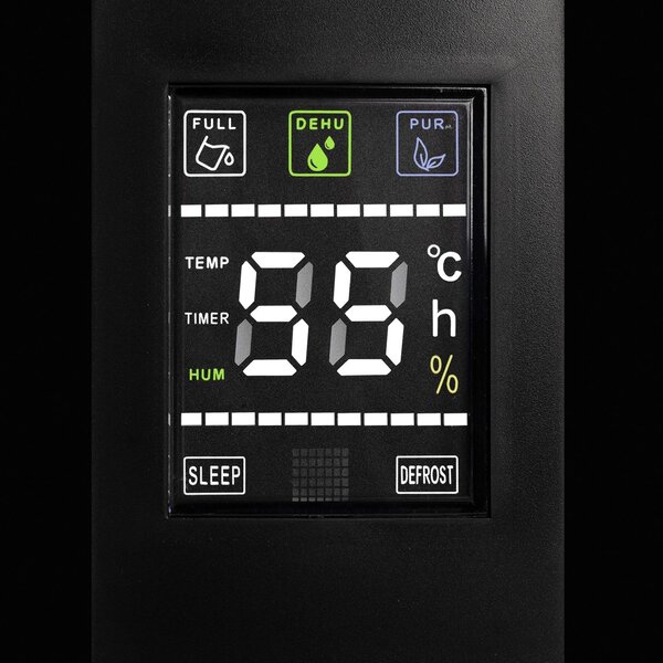 2v1 90W razvlaževalec in čistilec zraka LCD - absorber vlage 1,8L črn