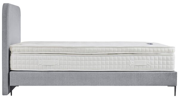 POSTELJA BOXSPRING x , tekstil, leseni material svetlo siva
