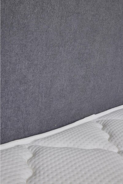 BOXSPRING POSTELJA x , tekstil, leseni material siva