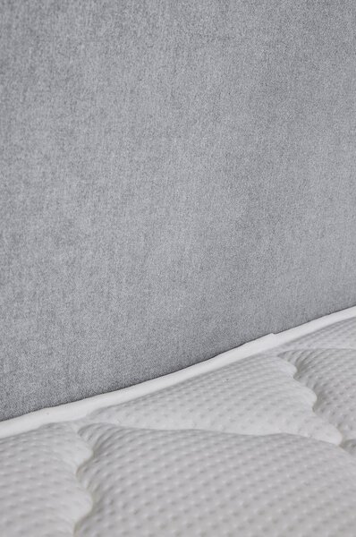 POSTELJA BOXSPRING x , tekstil, leseni material svetlo siva