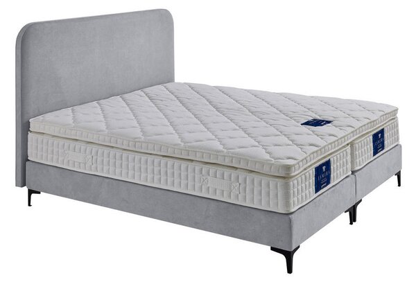 POSTELJA BOXSPRING x , tekstil, leseni material svetlo siva
