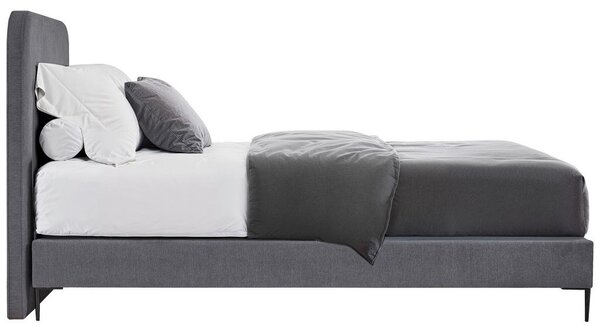 BOXSPRING POSTELJA x , tekstil, leseni material siva