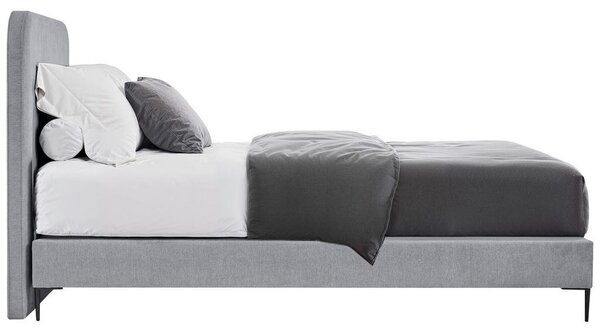 POSTELJA BOXSPRING x , tekstil, leseni material svetlo siva