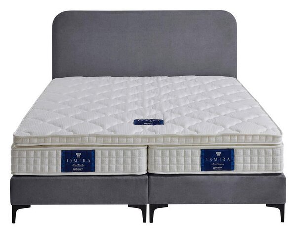 BOXSPRING POSTELJA x , tekstil, leseni material siva